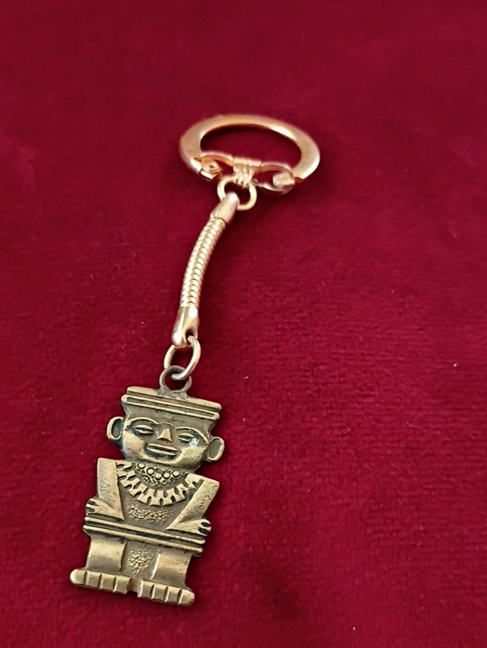 Gold Toned Tribal Figure Keychain
